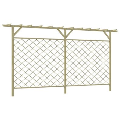 vidaXL Garten-Gitterzaun mit Pergola-Oberteil Holz