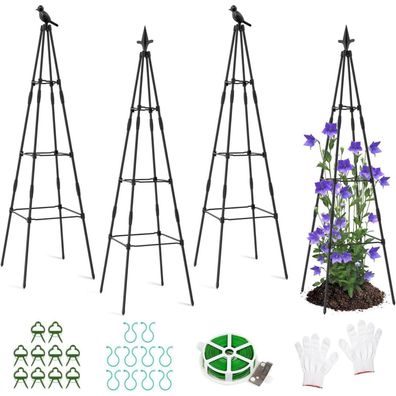 Sunyrisy Obelisk 4er Set 120 cm, Rankgitter für Garten
