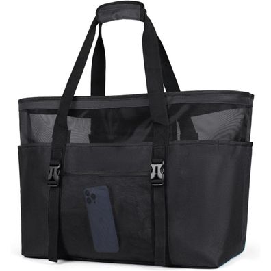 Rainsmore Strandtasche XXL mit Reißverschluss Schwarz