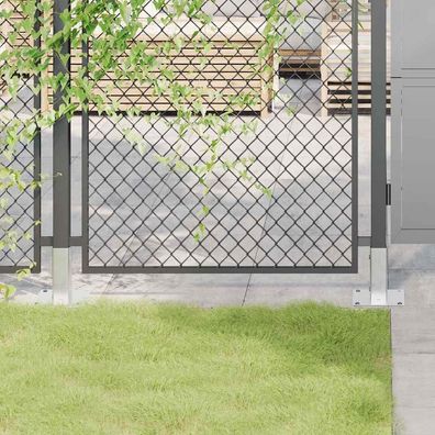 vidaXL Pfostenträger Quadratisch 4Stk. Silber 51x51mm Verzinkter Stahl