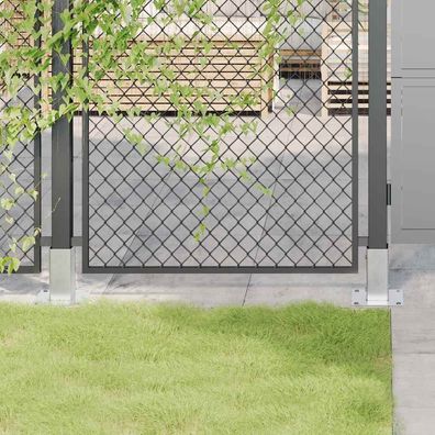 vidaXL Pfostenträger Quadratisch 4Stk. Silber 71x71mm Verzinkter Stahl