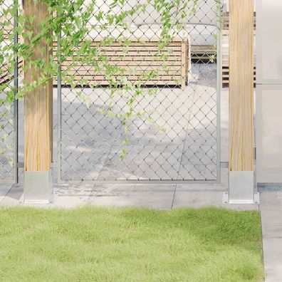 vidaXL Pfostenträger Quadratisch 4Stk. Silber 101x101mm Stahl Verzinkt