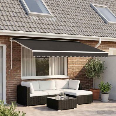 vidaXL Ersatzbespannung für Markise 4x2 m Anthrazit Polyester
