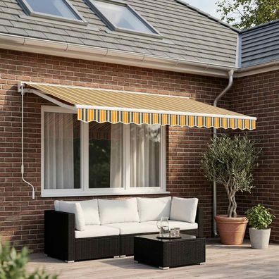 vidaXL Ersatzvolant für Markise für 5 m Grün-gelb gestreift Polyester