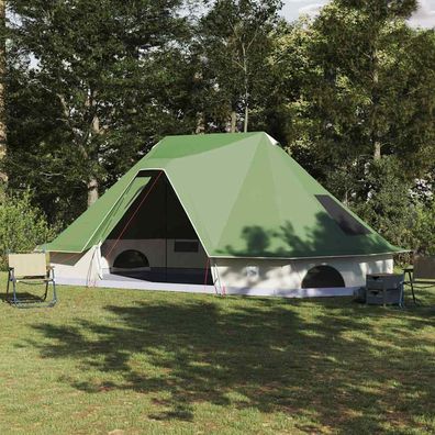 vidaXL Tipi Zelt 10 Personen Grün Taft