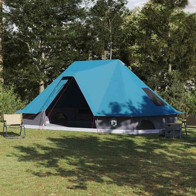 vidaXL Tipi Zelt 10 Personen Blau Taft