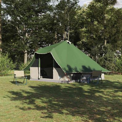 vidaXL Tipi Zelt 8 Personen Grün Taft