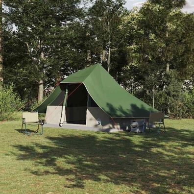 vidaXL Tipi Zelt 10 Personen Grün Taft