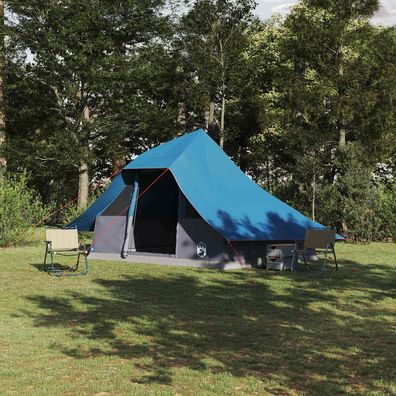 vidaXL Tipi Zelt 10 Personen Blau Taft