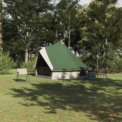 vidaXL Tipi Zelt 8 Personen Grün Taft