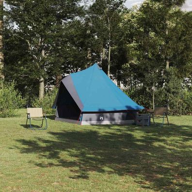 vidaXL Tipi Zelt 8 Personen Blau Taft