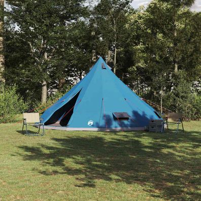 vidaXL Tipi Zelt mit Dach mit Speicher Blau 560 x 560 x 300 cm Taft