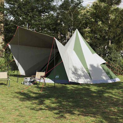 vidaXL Tipi Zelt mit Dach mit Speicher Grün 510 x 690 x 330 cm Taft