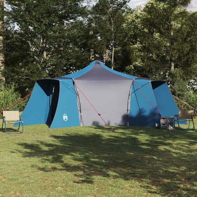 vidaXL Tipi Zelt 8 Personen Blau Taft