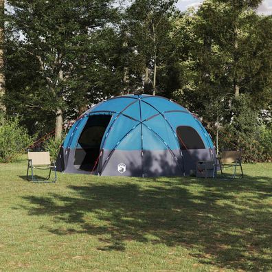 vidaXL Kuppelzelt mit Dach mit Speicher Blau 475 x 475 x 235 cm Taft
