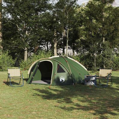 vidaXL Kuppelzelt 4 Personen Grün Taft Wasserdicht