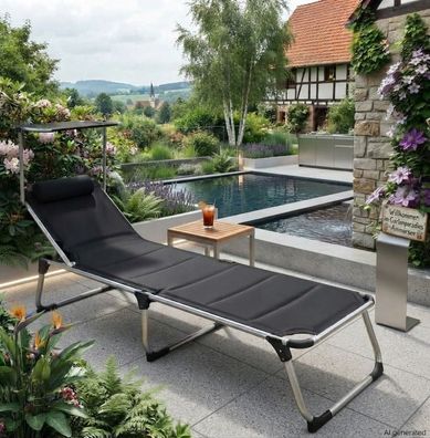 Sonnenliege MAUI Sonnendach Gartenliege Liegestuhl Relaxliege Strandliege Liege