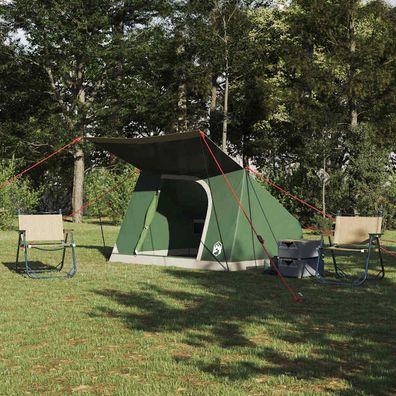 vidaXL Campingzelt 4 Personen Grün Taft Wasserdicht