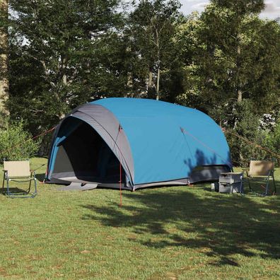 vidaXL Tunnelzelt 6 Personen Blau Taft Wasserdicht