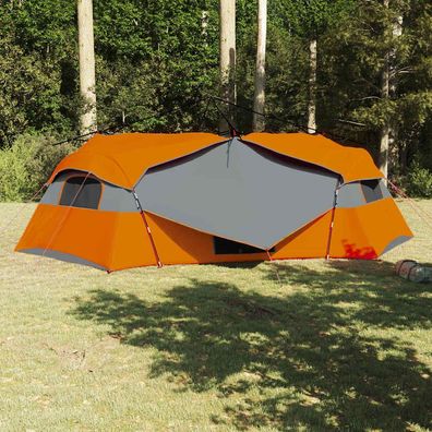 vidaXL Innenzelt 8 Personen Grau und Orange Taft