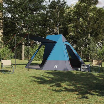 vidaXL Campingzelt 10 Personen Blau Taft Wasserdicht