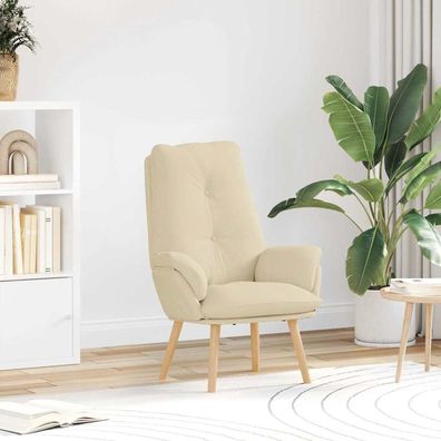 vidaXL Sessel Creme 69 x 74 x 93 cm Stoff und Sperrholz