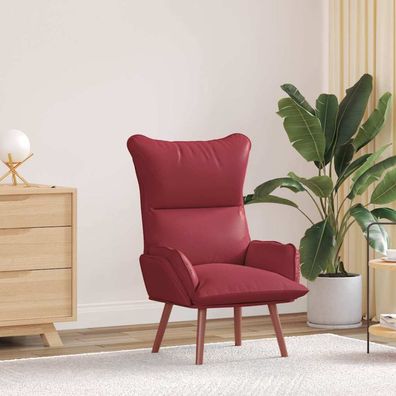 vidaXL Sessel Weinrot 69 x 74 x 93 cm Kunstleder