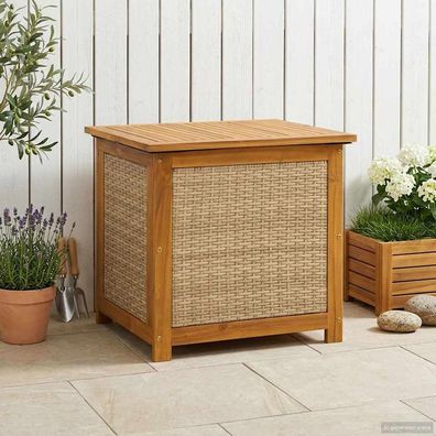 vidaXL Gartenlagerbox 88 L Massivholz Akazie 60 x 50 x 56 cm Beige