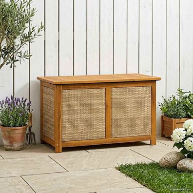 vidaXL Gartenlagerbox 141 L Massivholz Akazie 90 x 50 x 56 cm Beige