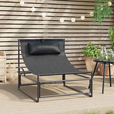 vidaXL Gartenliege Anthrazit 87x74x73 cm Stahl und Textilene