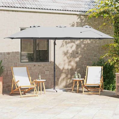 vidaXL Sonnenschirm 372 x 198 x 243 cm Polyester und Aluminium Sand