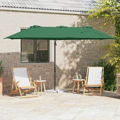 vidaXL Sonnenschirm 372 x 198 x 243 cm Polyester und Aluminium Grün