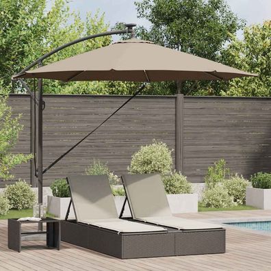 vidaXL Sonnenschirm 294 x 294 x 248 cm Polyester und Aluminium Taupe
