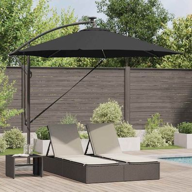 vidaXL Sonnenschirm 294 x 294 x 248 cm Polyester und Aluminium Schwarz