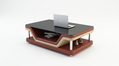 Couchtisch Modern Schwarz Braun Hochglanz Elegant Wohnzimmertisch