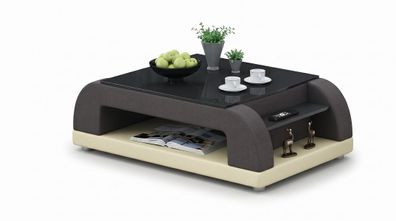 Couchtisch Modern Braun Beige Hochglanz Elegant Wohnzimmertisch Luxus
