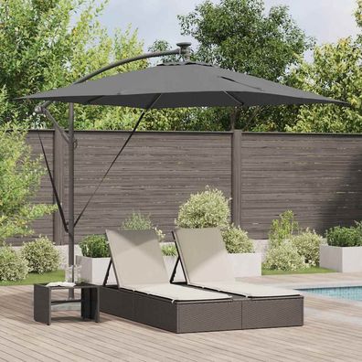 vidaXL Sonnenschirm mit LED-Lichtleisten Anthrazit 249 x 249 x 250 cm