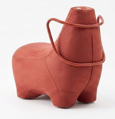 Kinder Lounge Sessel Fliegendes Schwein Terrakotta Design Samt Modern