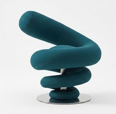 Spirallounge Sessel Coil Spring Teal Blau Avantgarde Skulptural Design