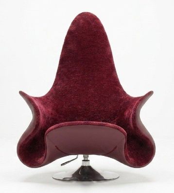 Designer Loungesessel Blossming Drehbar Bordeaux Velours Edelstahl
