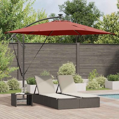 vidaXL Sonnenschirm mit LED-Lichtleisten Terrakotta 249 x 249 x 250 cm