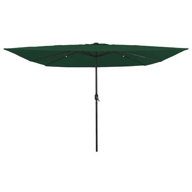 vidaXL Garten-Sonnenschirm Grün 295 x 295 x 245 cm Polyester und Stahl