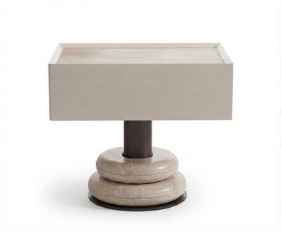 Design 2x Nachttische Beige Modern Nachtkommoden Schrank Beige