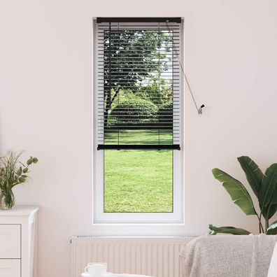 vidaXL Venezianische Jalousie Schwarz 150 x 60 cm 25 mm PVC