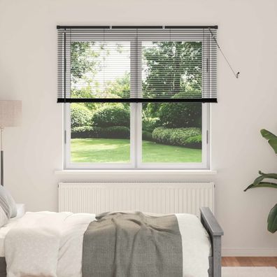 vidaXL Venezianische Jalousie Schwarz 150 x 140 cm 25 mm PVC