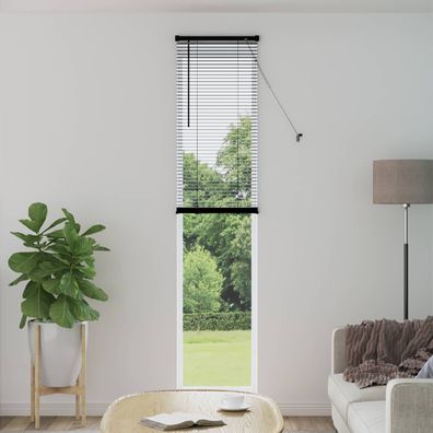 vidaXL Venezianische Jalousie Schwarz 213 x 50 cm 25 mm PVC