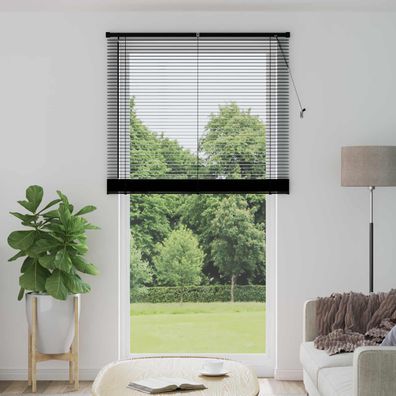 vidaXL Venezianische Jalousie Schwarz 213 x 120 cm 25 mm PVC