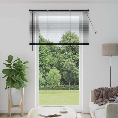 vidaXL Venezianische Jalousie Schwarz 213 x 160 cm 25 mm PVC