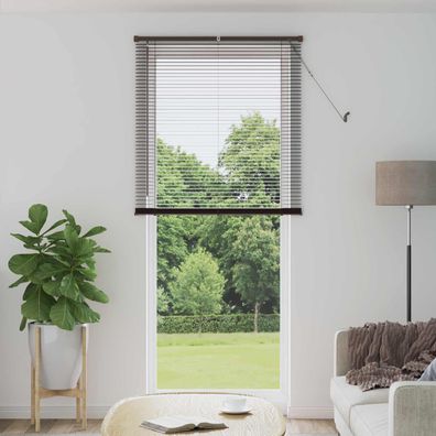 vidaXL Venezianische Jalousie Dunkelbraun mit Muster 213 x 80 cm 25 mm