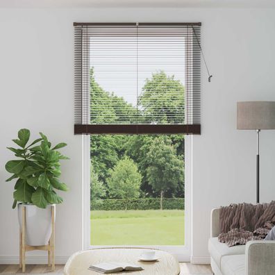 vidaXL Venezianische Jalousie Dunkelbraun mit Muster 213 x 110 cm PVC